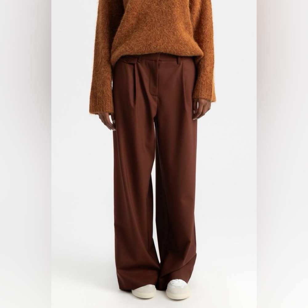 Thinking Mu New with Tags Pat Pants Size 6-8 EU38 Trousers Wool Office Wide Leg